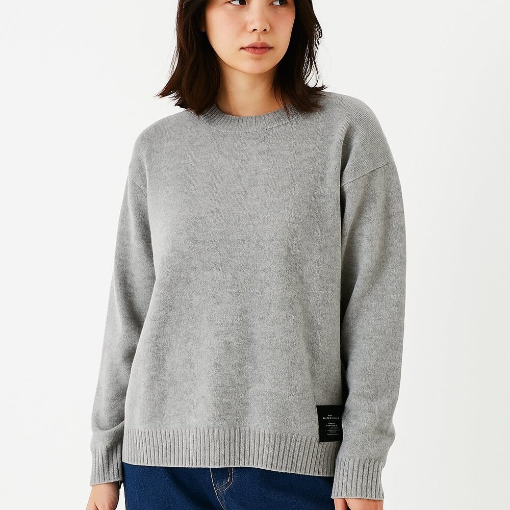 DYI Women's Cashmere Wool Oversized Sweater Heather Grey Size M